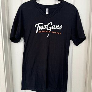 GUC, Two Guns Espresso Coffee Store T Shirt, Black, US Women's Size Small